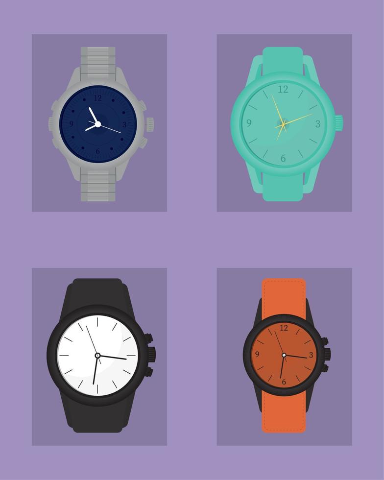 set of watches vector