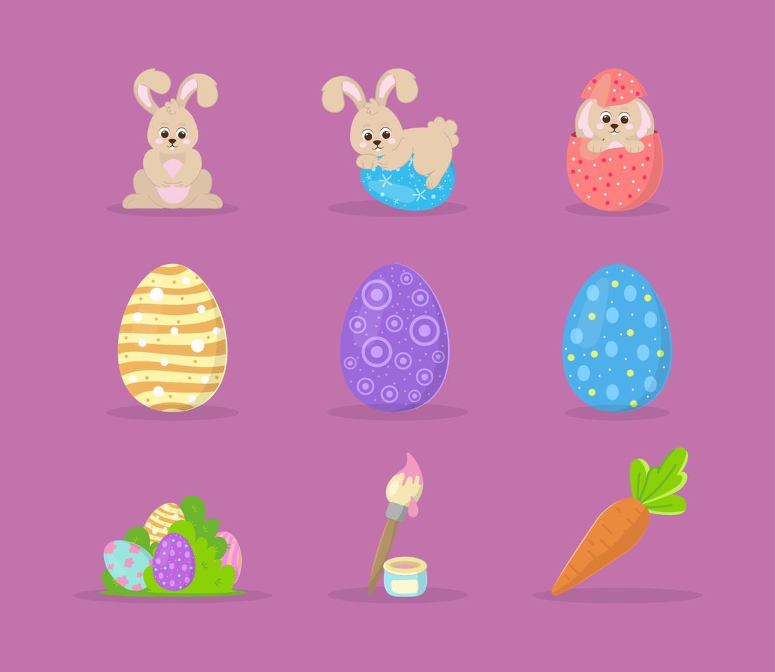 icons easter party vector