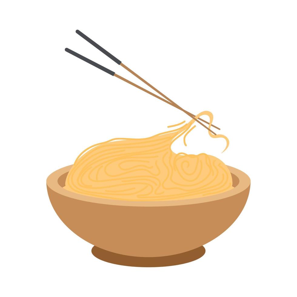 japanese noodles and chopsticks vector