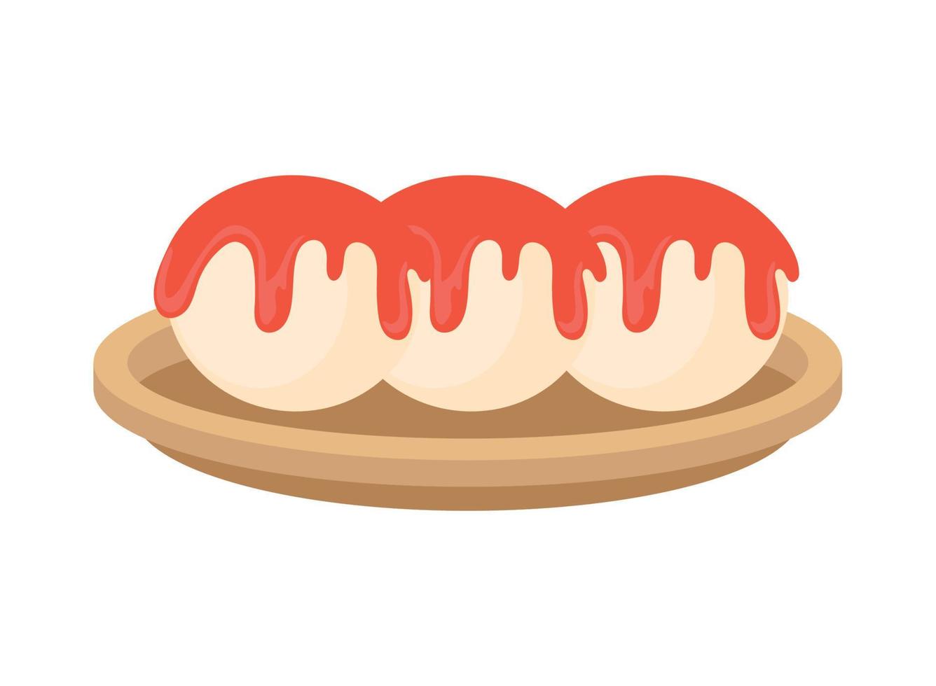 dumplings with sauce vector