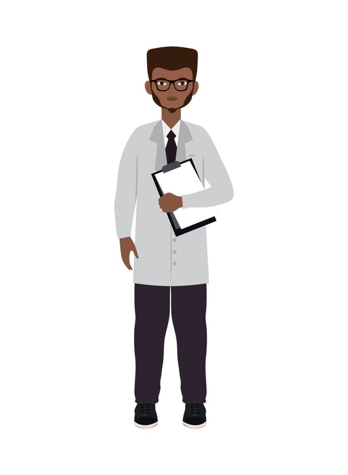 afro doctor man vector