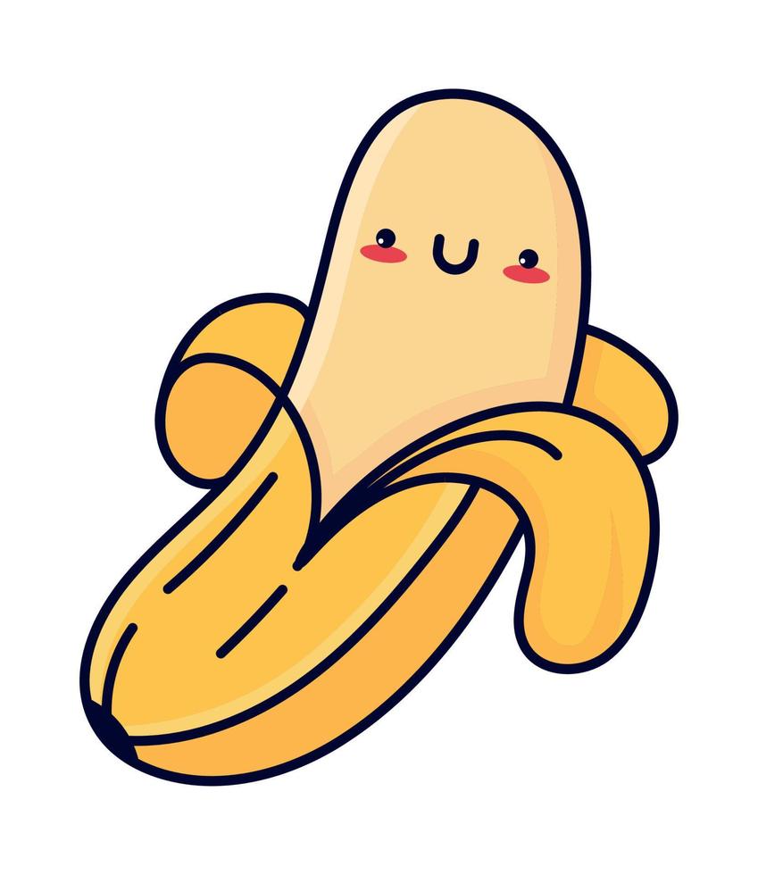 kawaii food banana vector