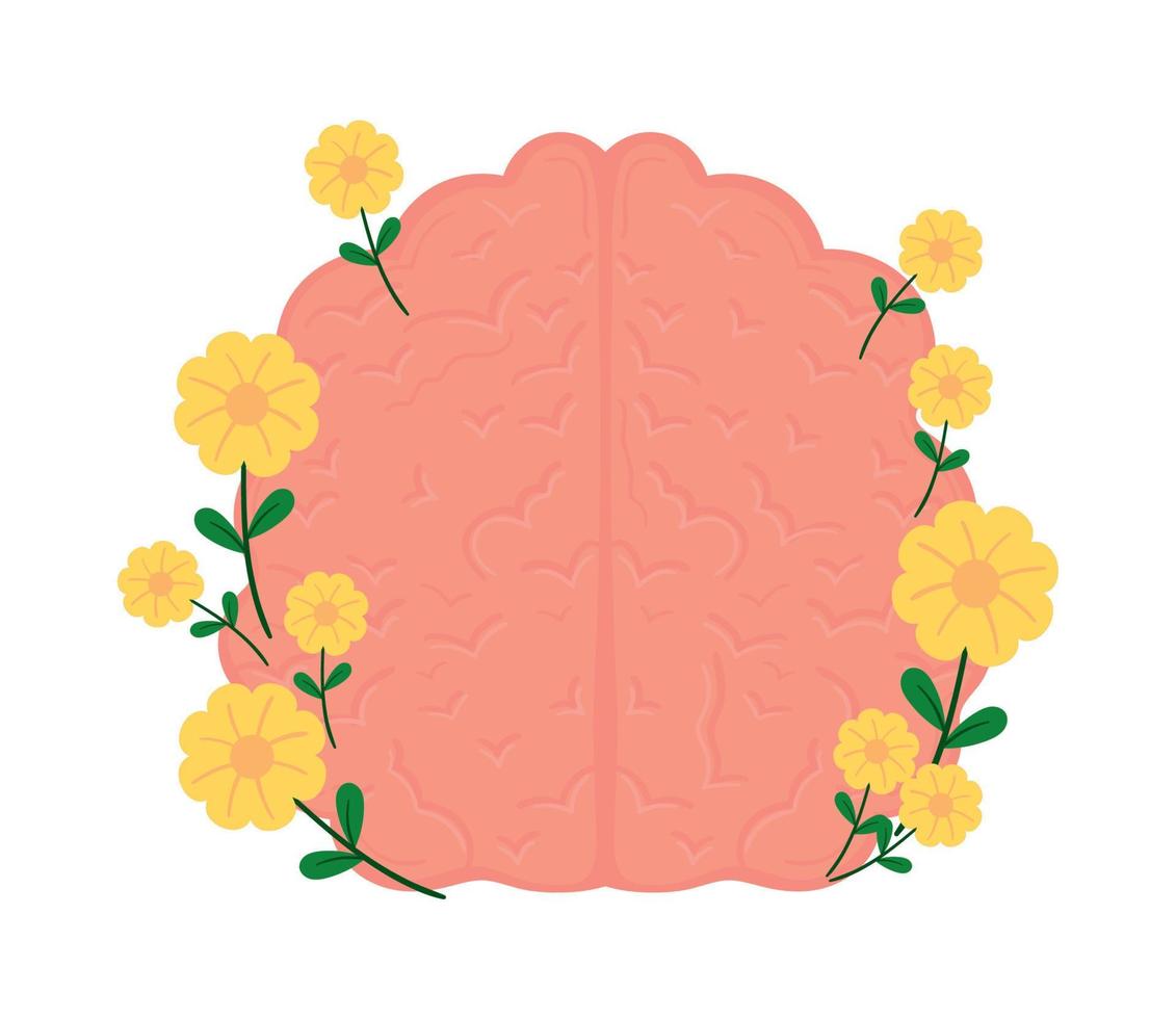 brain mental health day vector