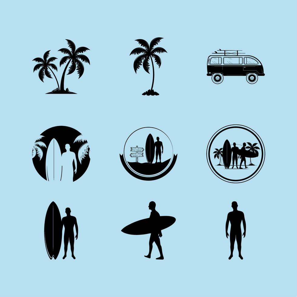 set of surfing vector