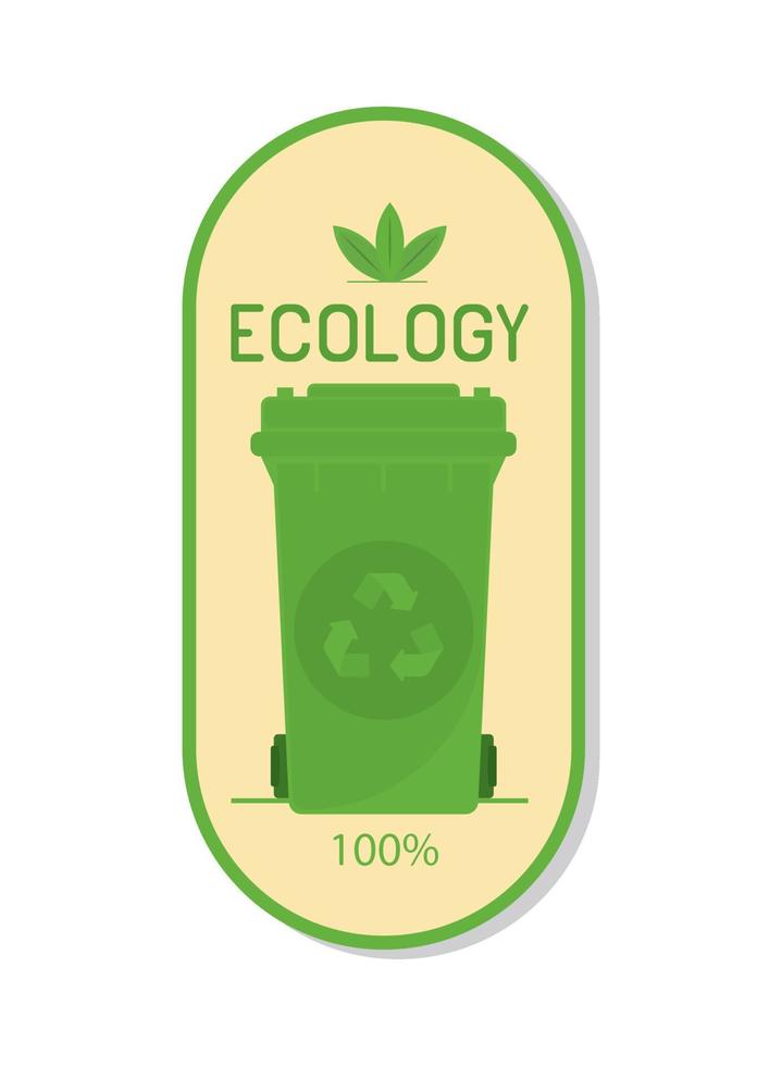 etiqueta de ecología y reciclaje vector