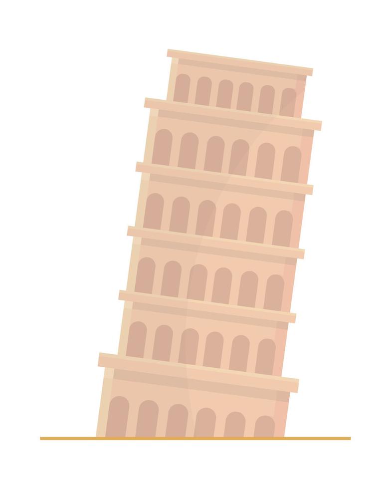 pisa tower italian icon vector