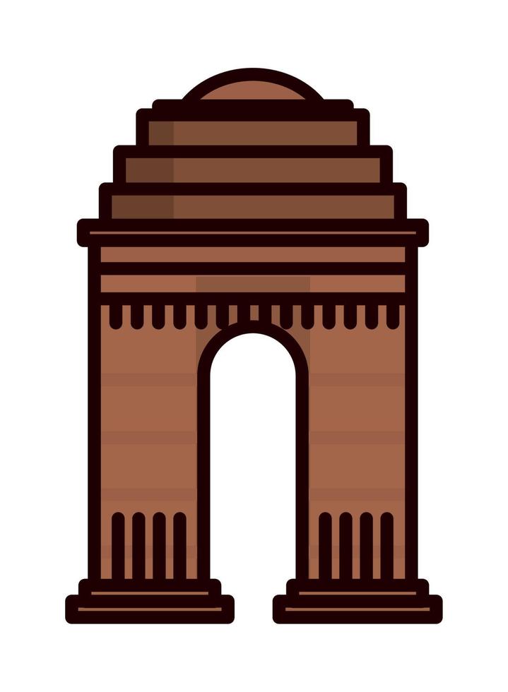 indian gate landmark vector