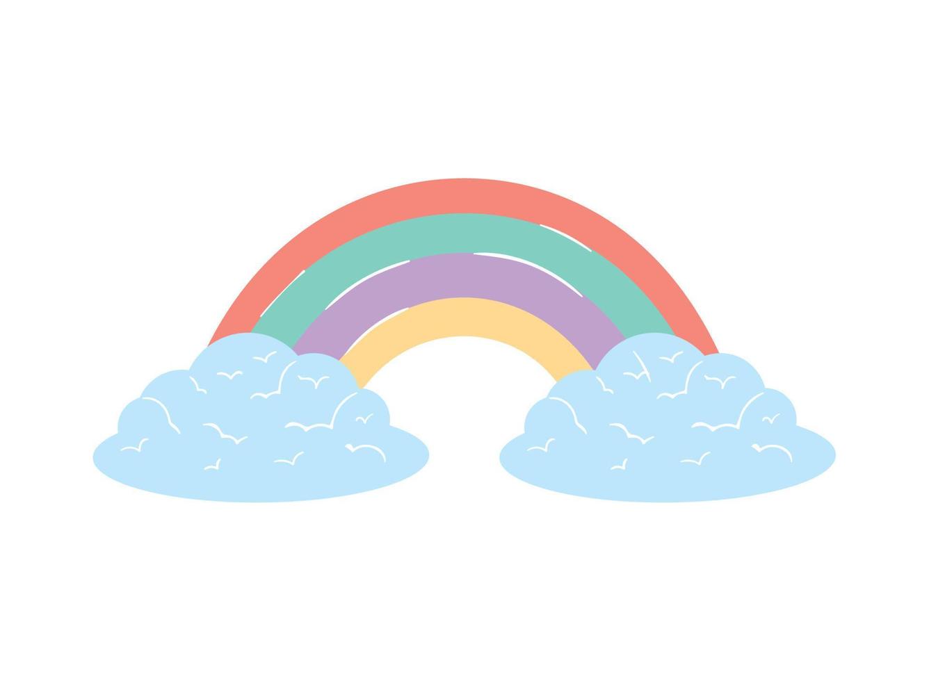 rainbow and clouds vector