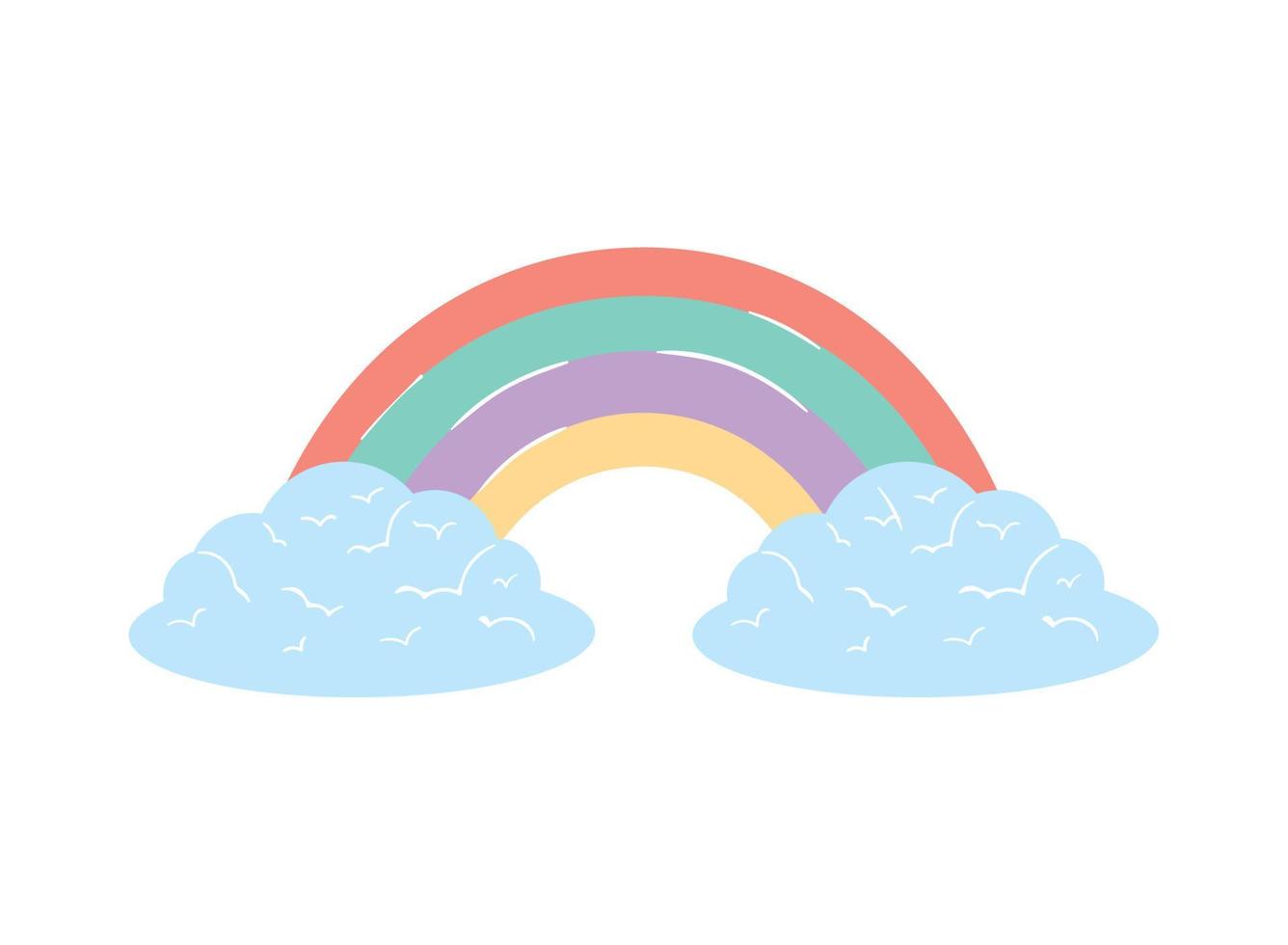 arcoiris y nubes vector