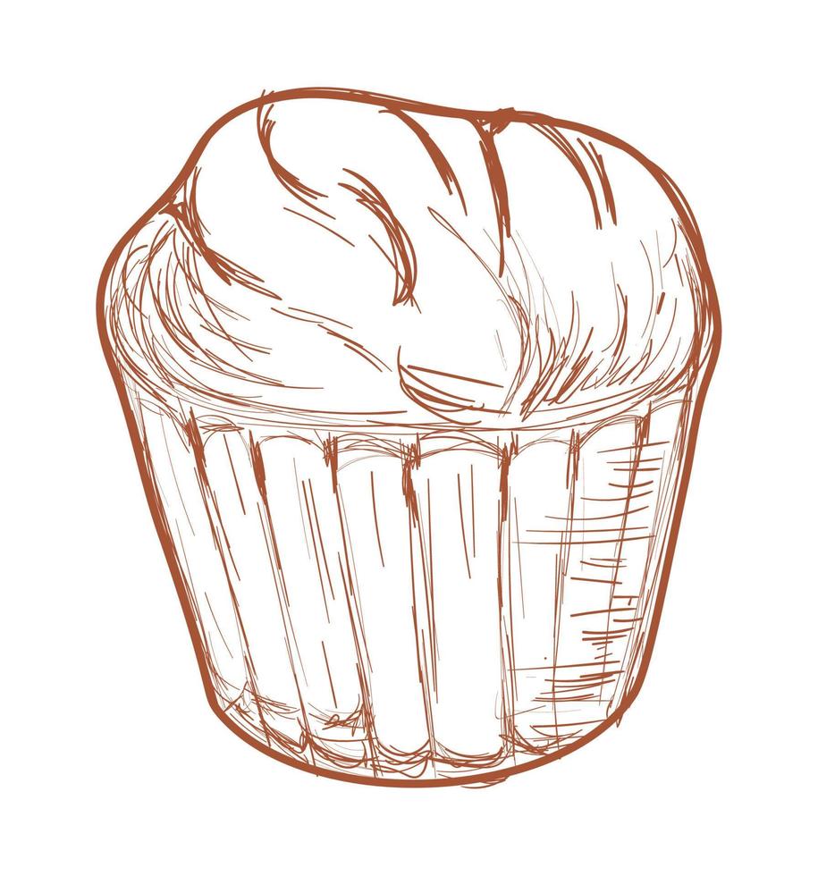 icono de postre cupcake vector