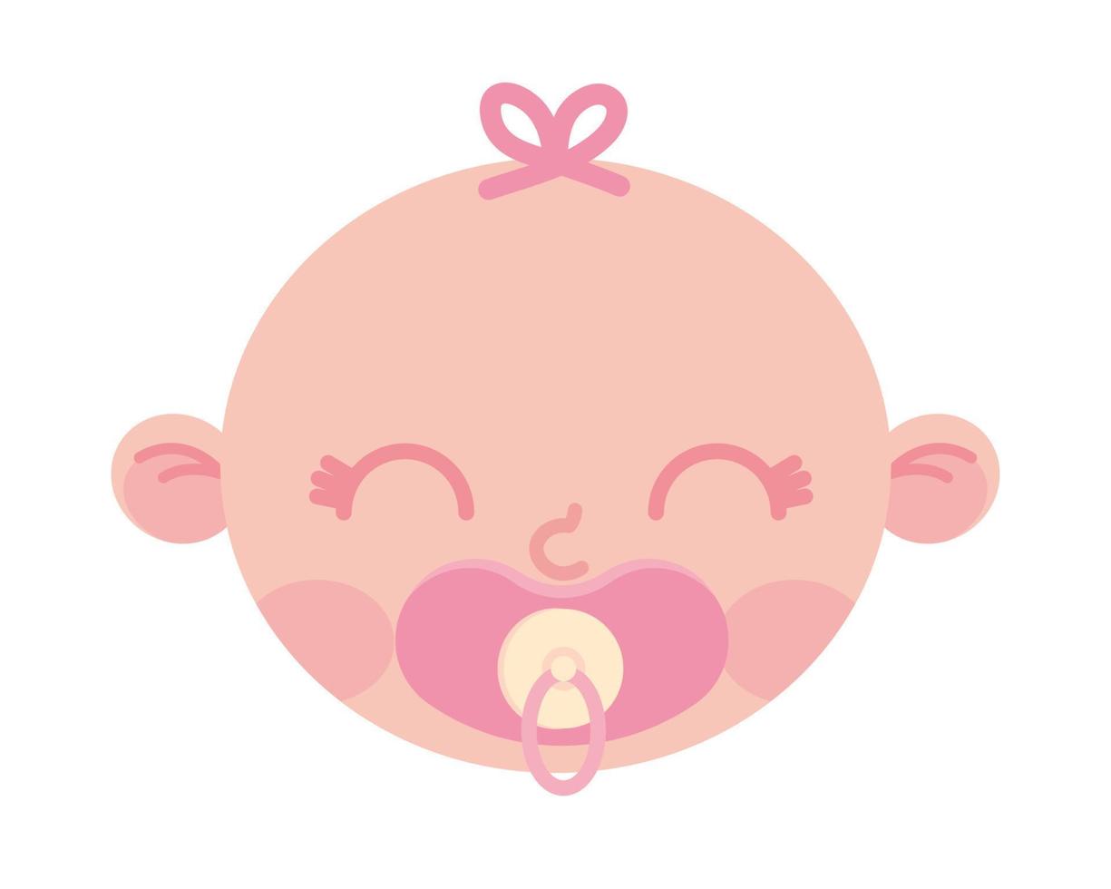 baby girl face vector