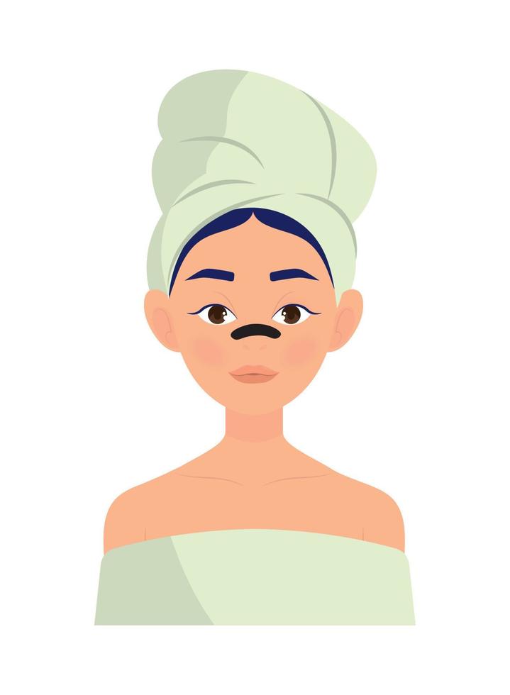 girl with skin care cream vector
