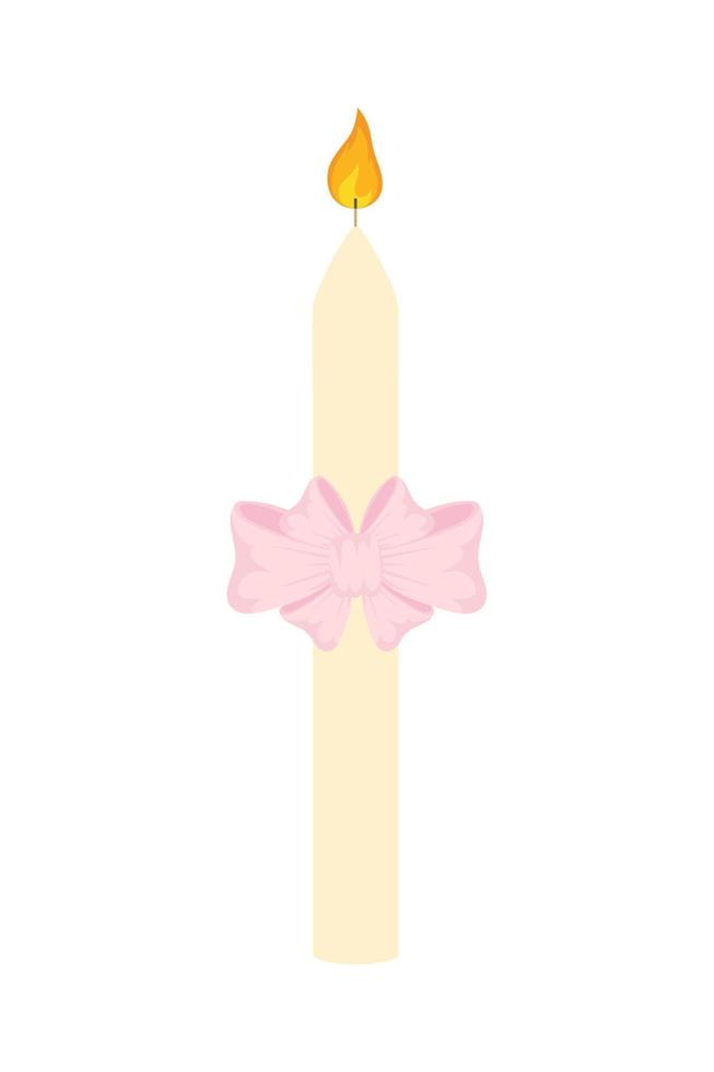 candle with bow vector
