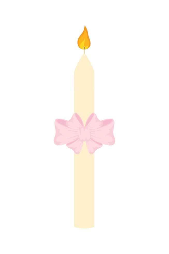 candle with bow vector