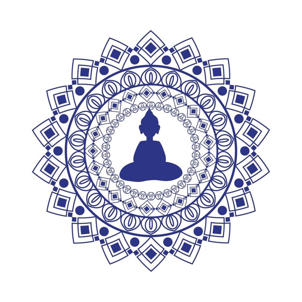 mandala and buddha vector