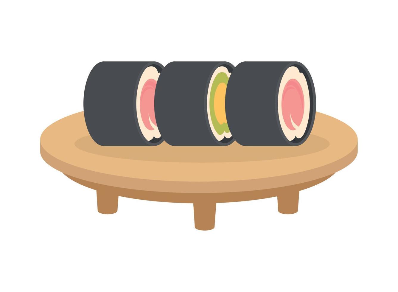 comida tradicional sushi vector