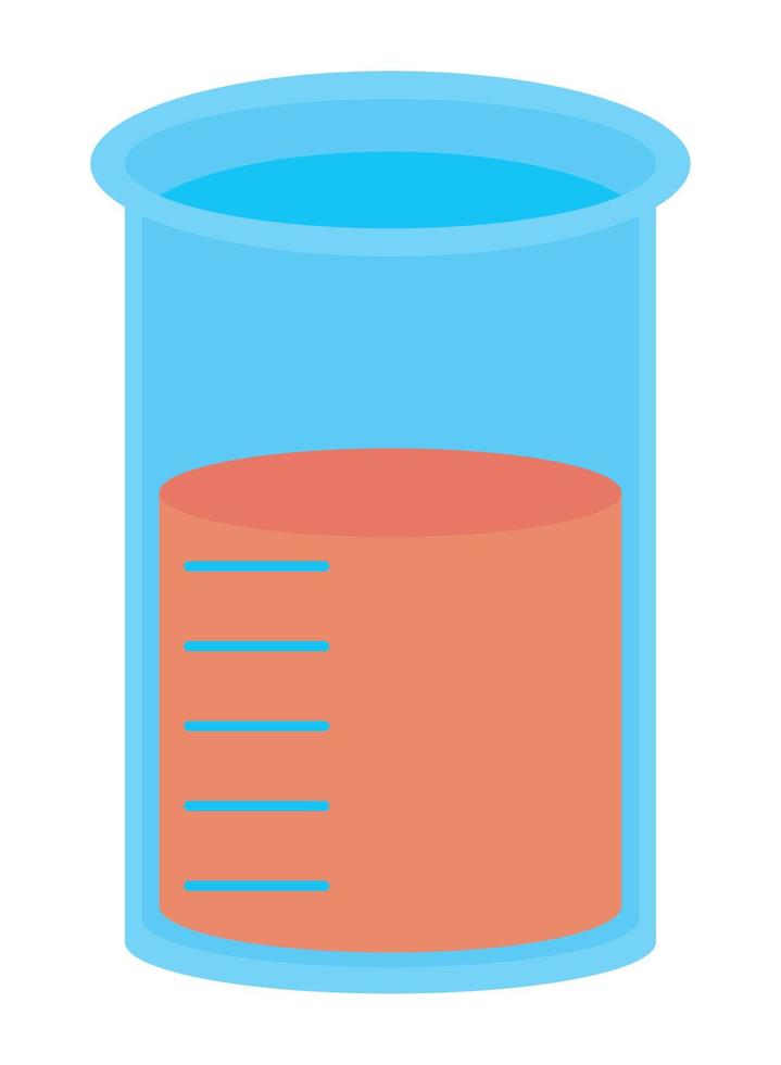 chemical flask with substance vector