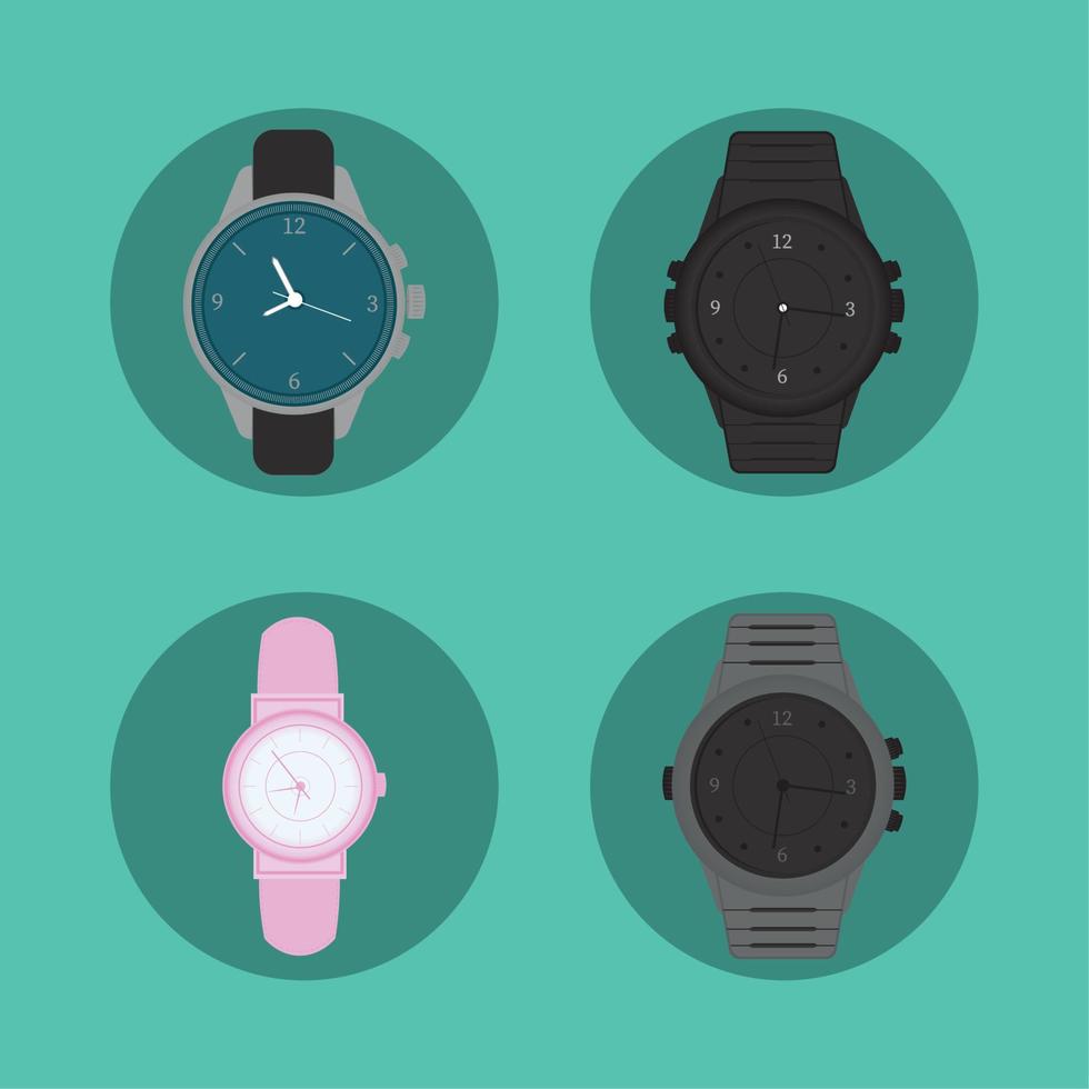 colección de iconos de relojes vector