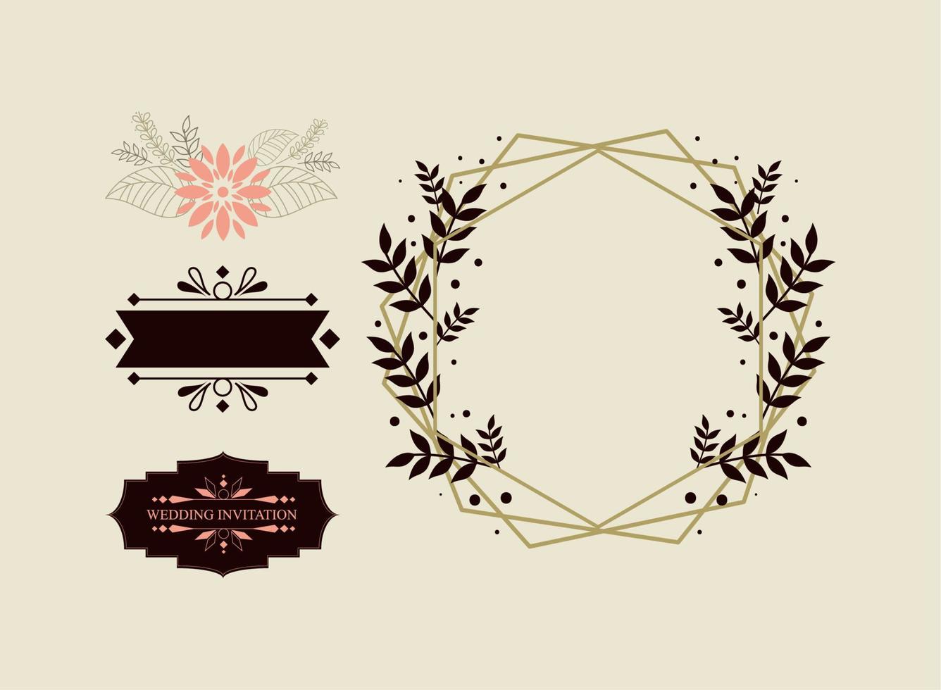 floral wreath wedding vector