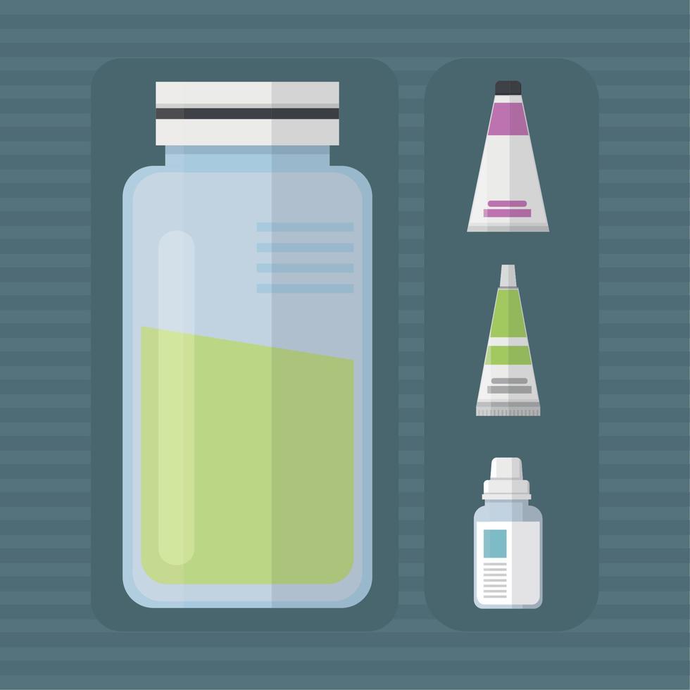 icons set medicines products vector
