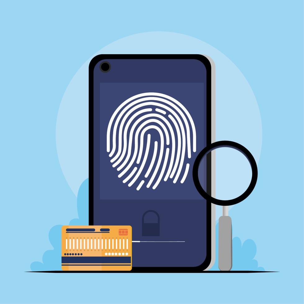 cyber security fingerprint scanning vector