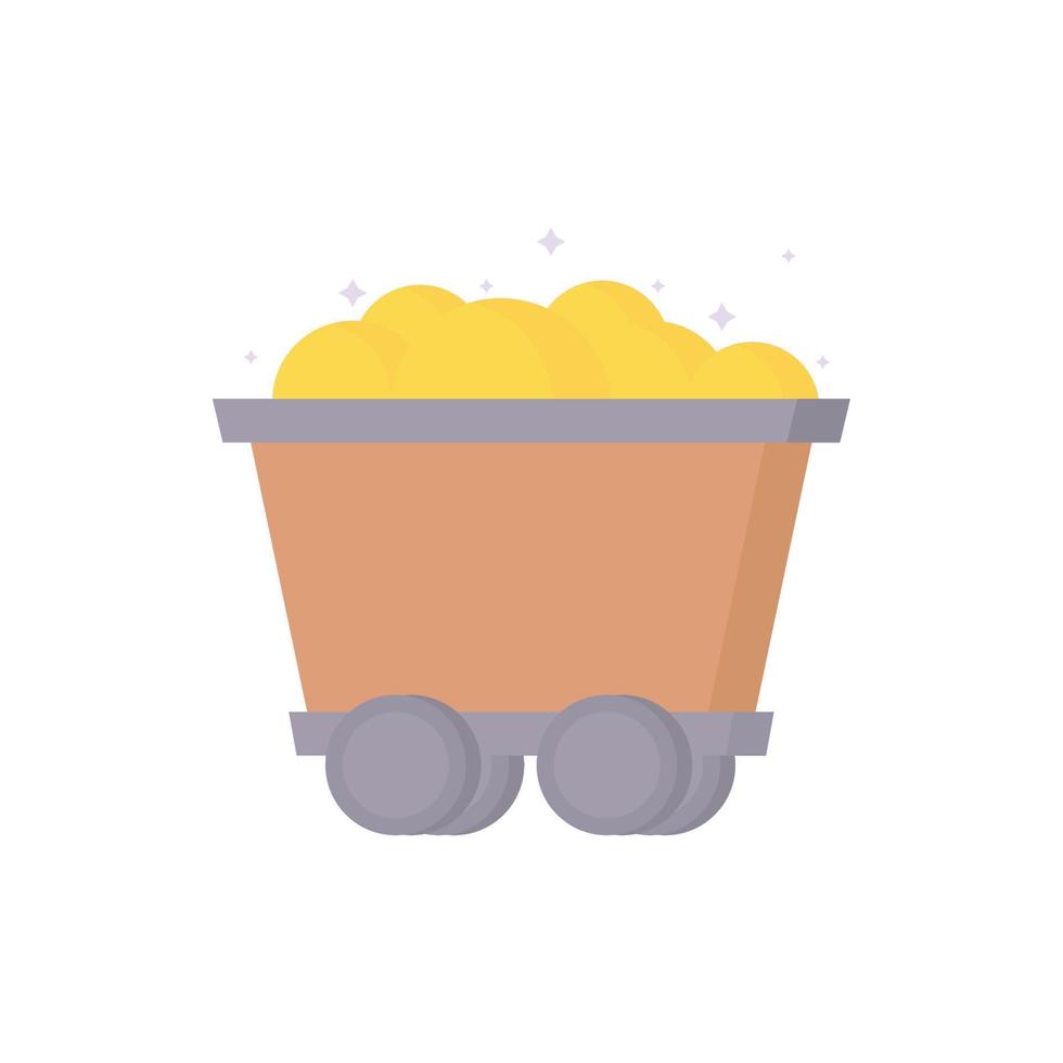 gold mining trolley vector
