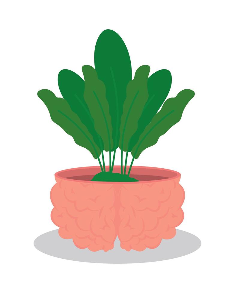 plant in a brain vector