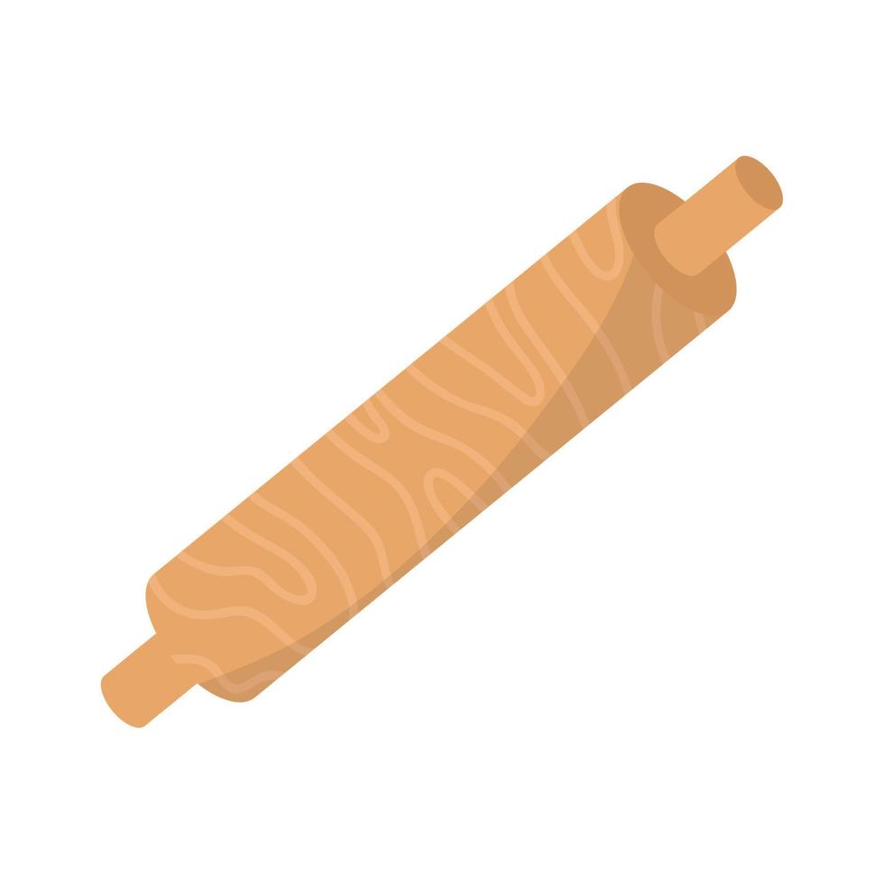 wooden rolling pin kitchen vector