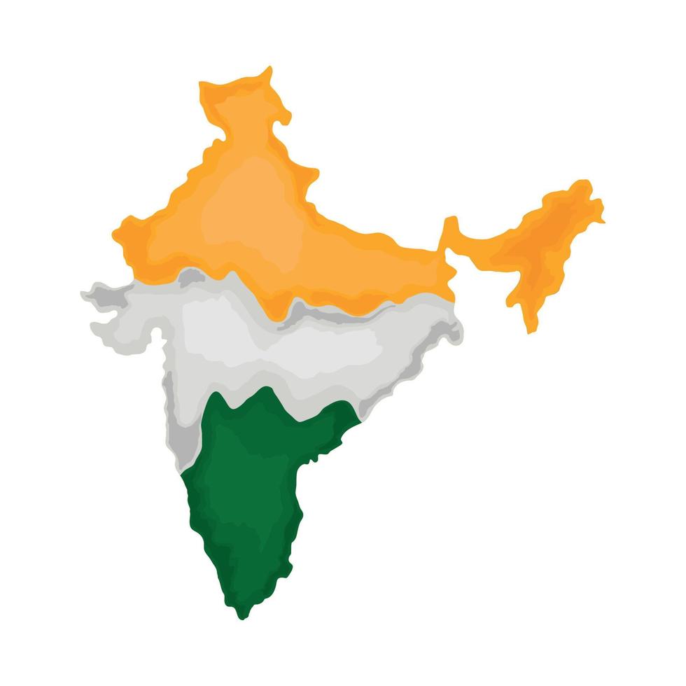 mapa y bandera de la india vector