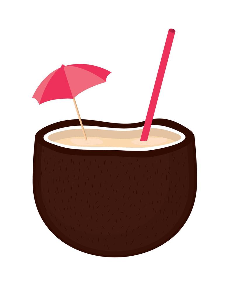 bebida coctel de coco vector