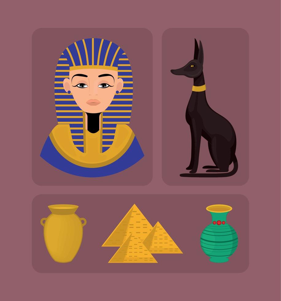 set of egypt vector