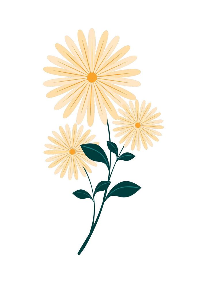 icono de follaje de flores vector