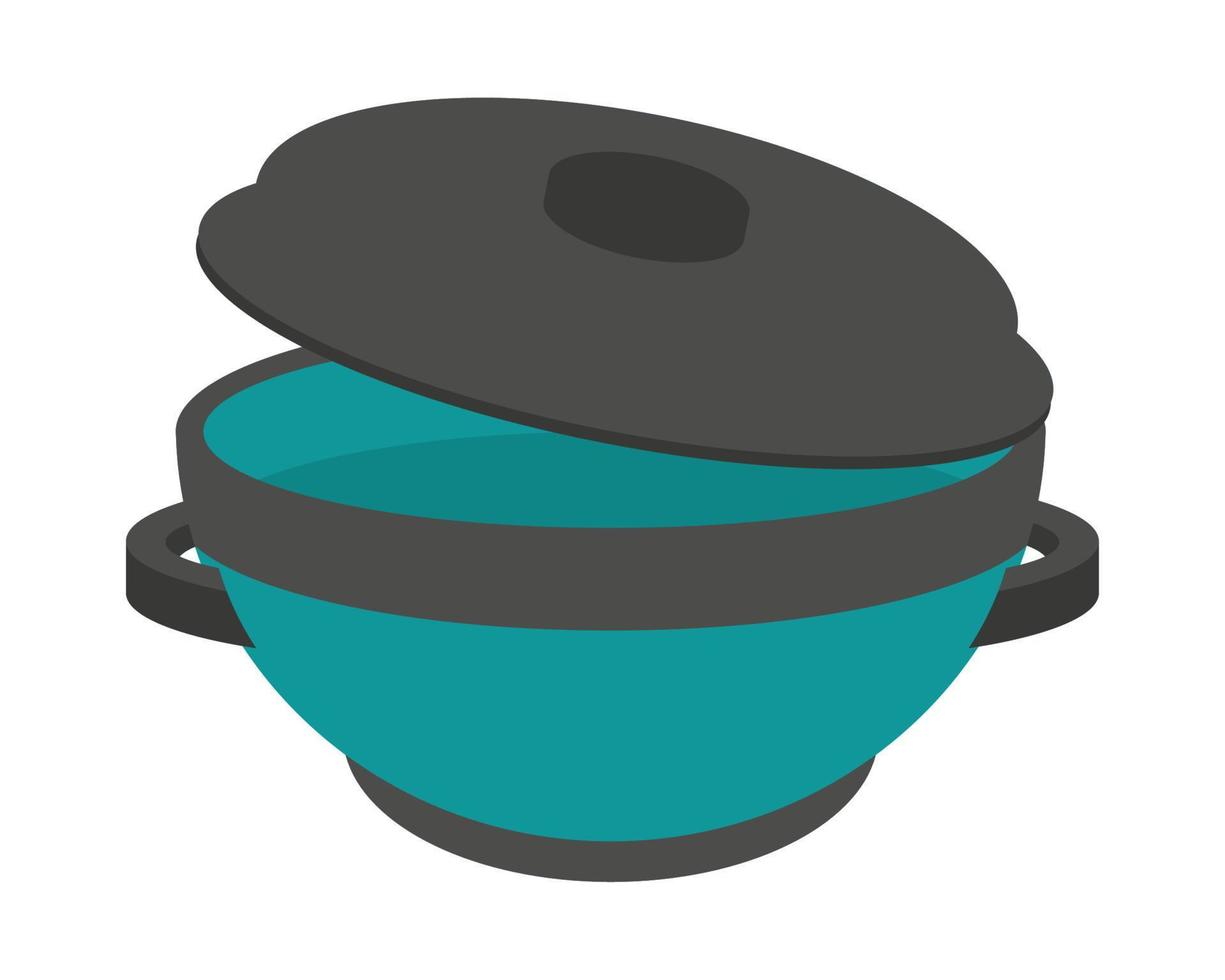 pot with cap kitchen vector