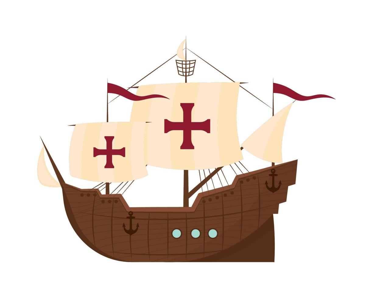 old sail ship vector