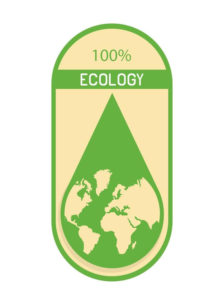 etiqueta de ecología mundial vector