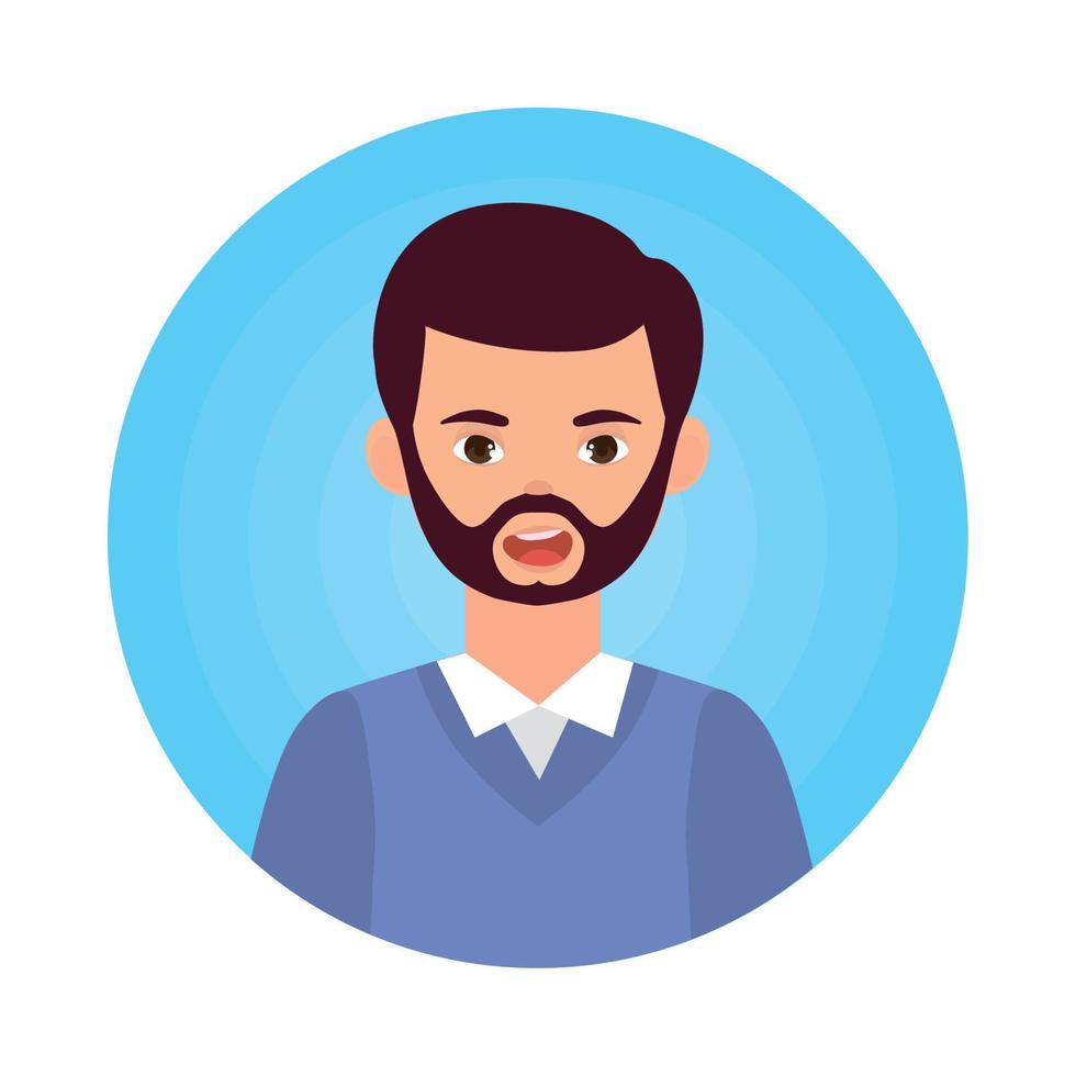 avatar bearded man vector