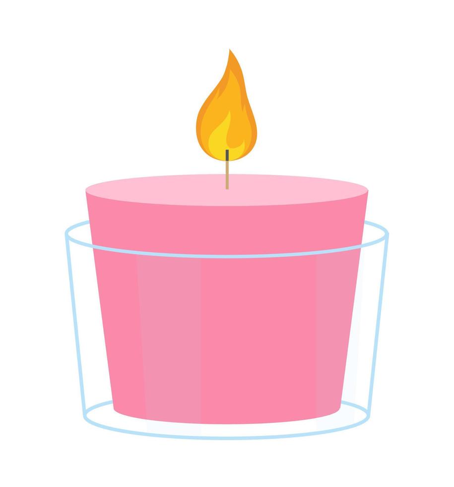 pink candle in glass 10967325 Vector Art at Vecteezy
