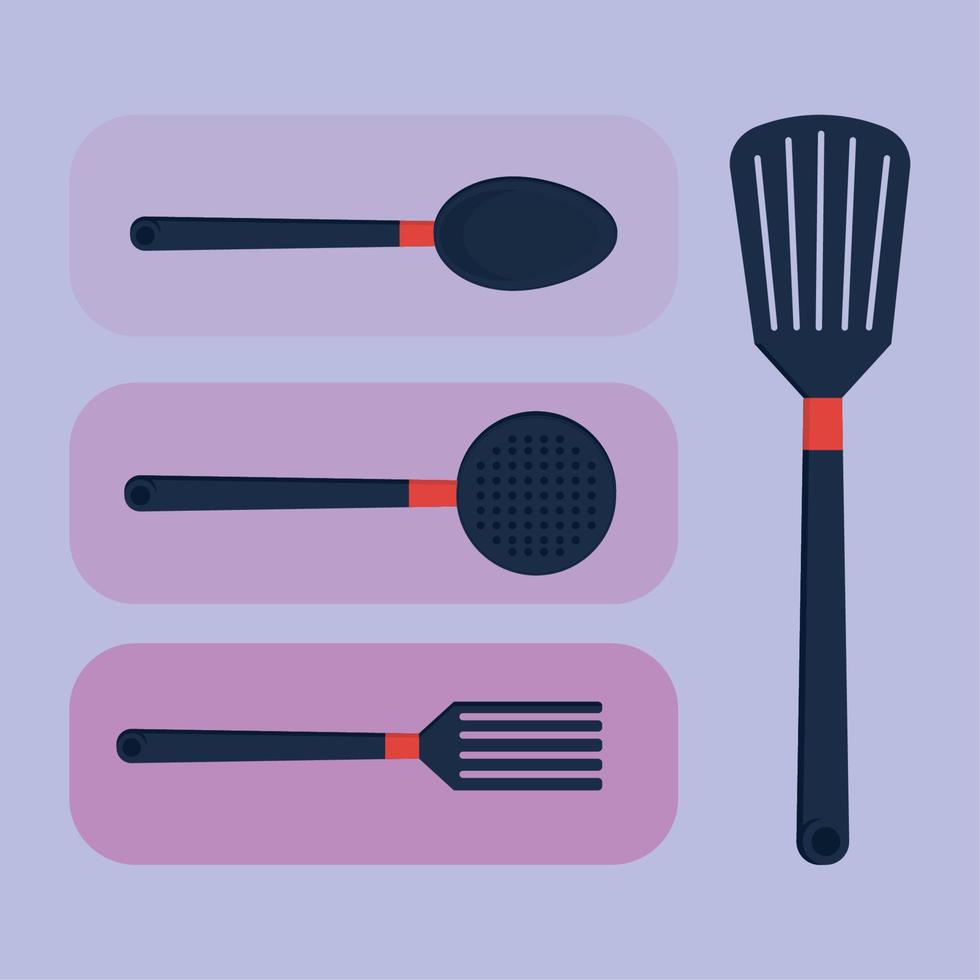 set of kitchen utensils vector