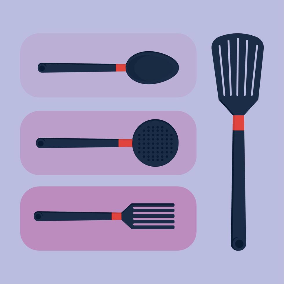 conjunto de utensilios de cocina vector