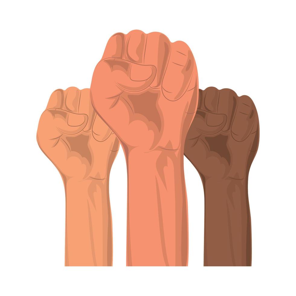 diversity activists hands vector