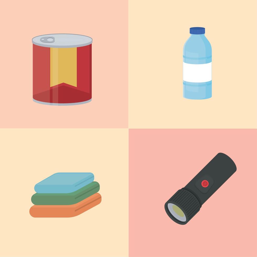 set of disaster equipment vector