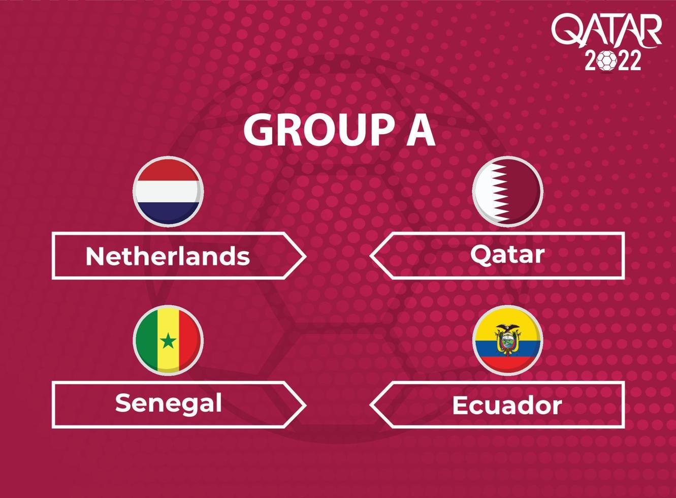 Group A Countries In Qatar World Cup 2022 vector