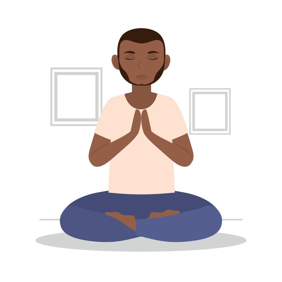 man posing yoga vector