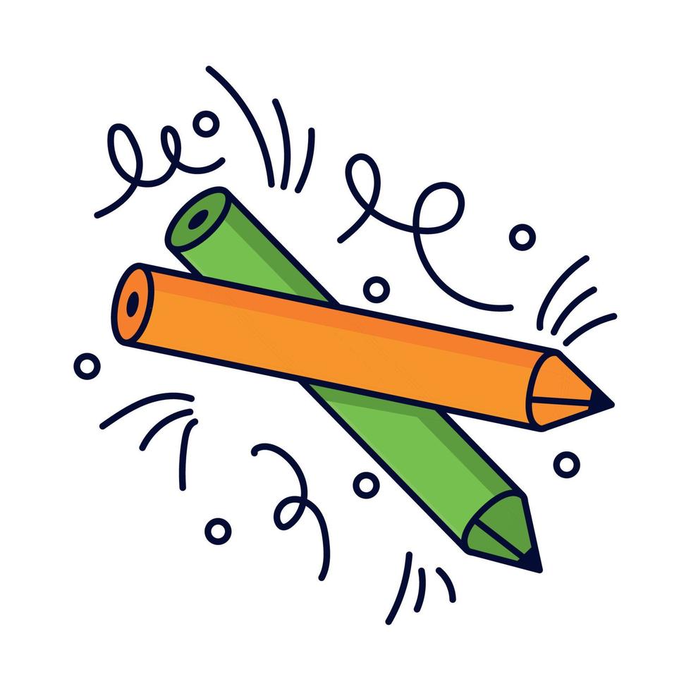 creative crayons color vector