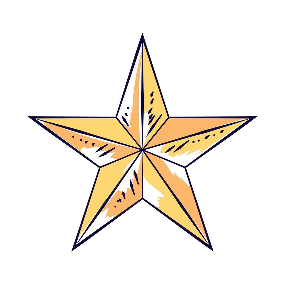 gold star decoration vector