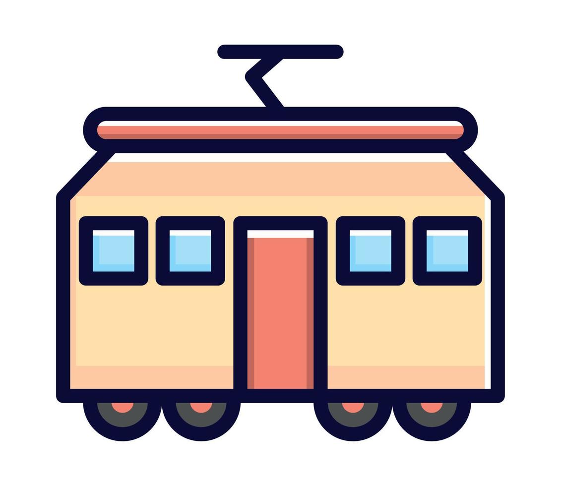 icono de transporte de tranvía vector