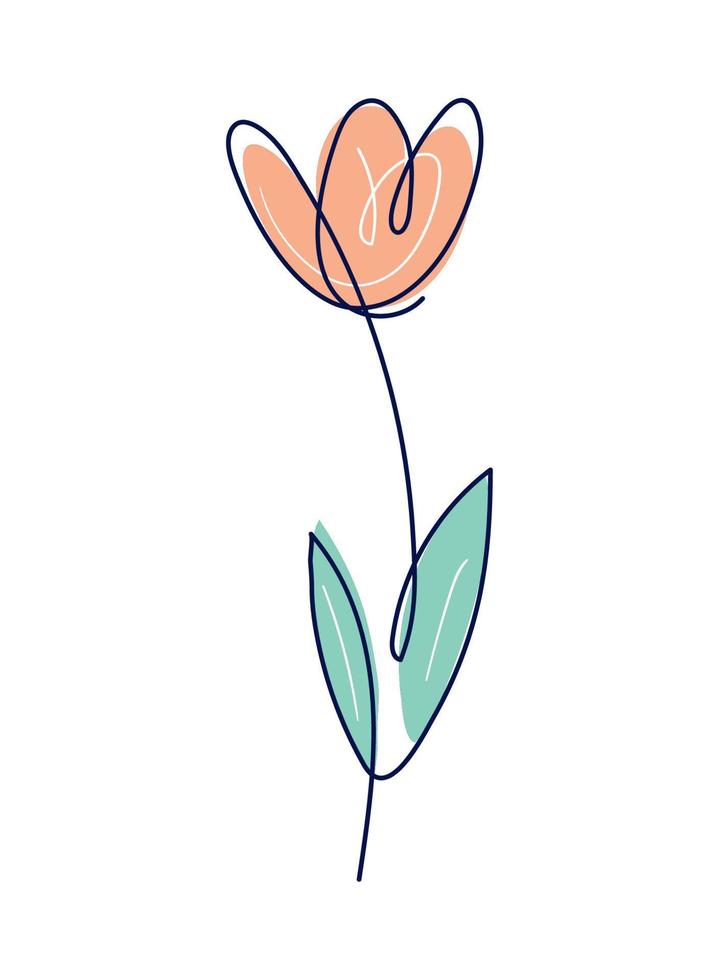 flower continuous line vector