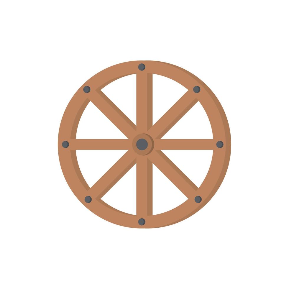 wooden wheel icon vector
