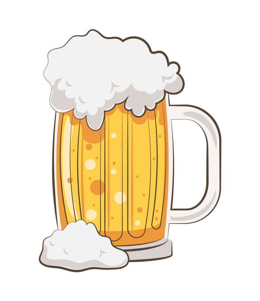 beer mug with foam vector