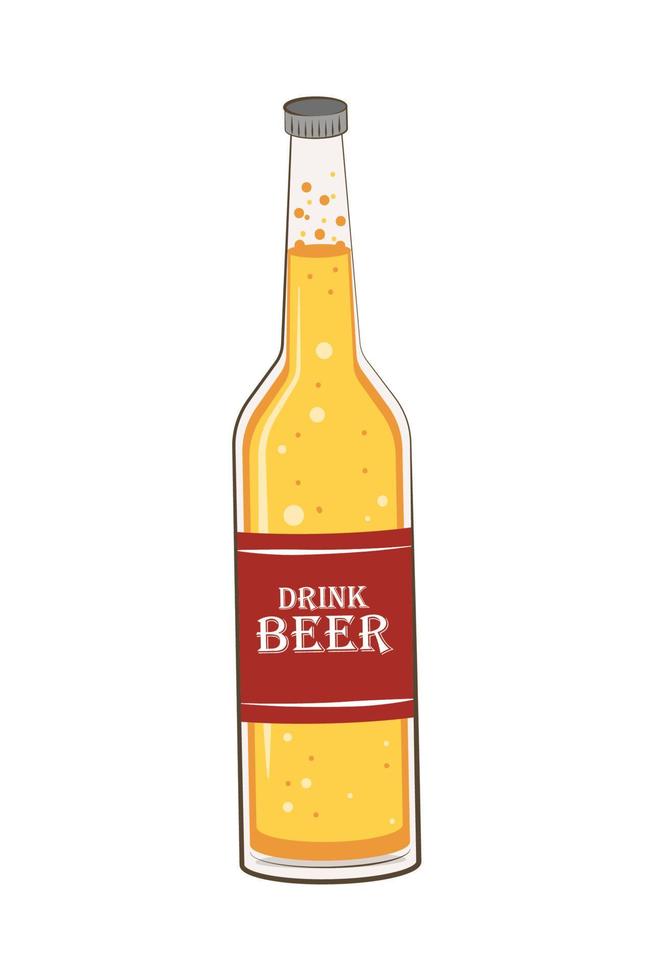 beber botella de cerveza vector